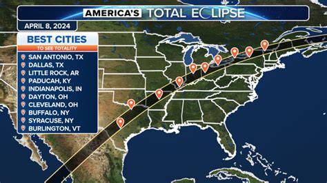 2024 eclipse map with cities map