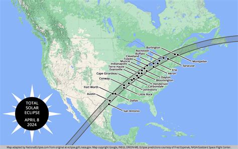 2024 eclipse path times map