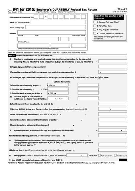 2024 irs tax forms printable 941