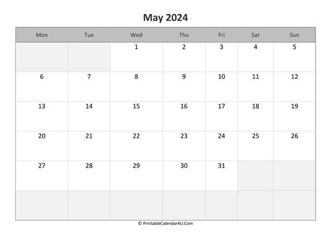 2024 may calendar word format in excel