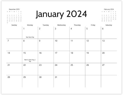 2024 printable monthly calendar with notes examples