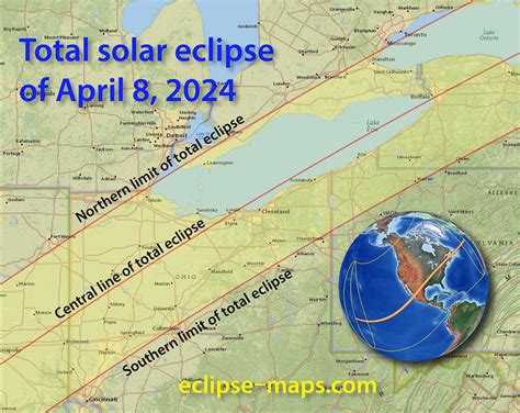 2024 solar eclipse path map with times