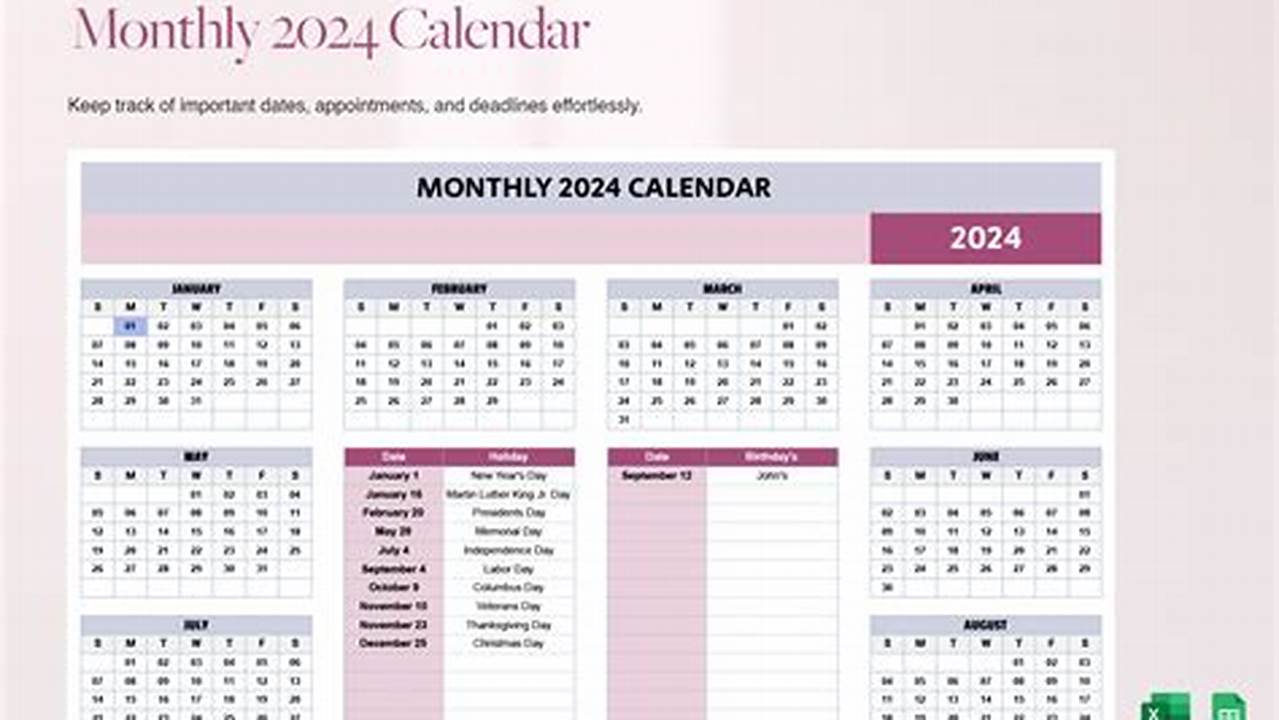 2024-2024 Calendar Template Google Docs Excel