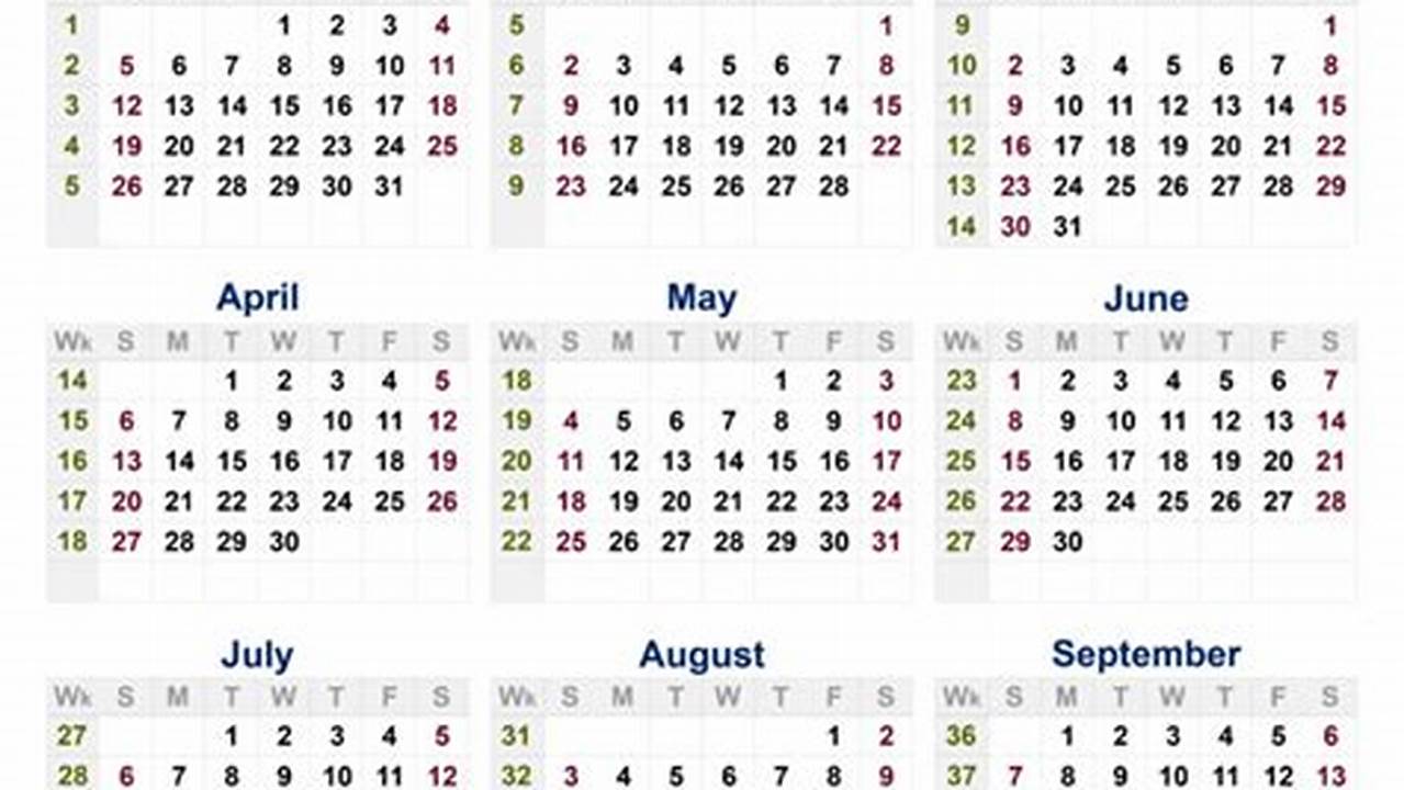 2025 Calendar By Week Numbers Printable
