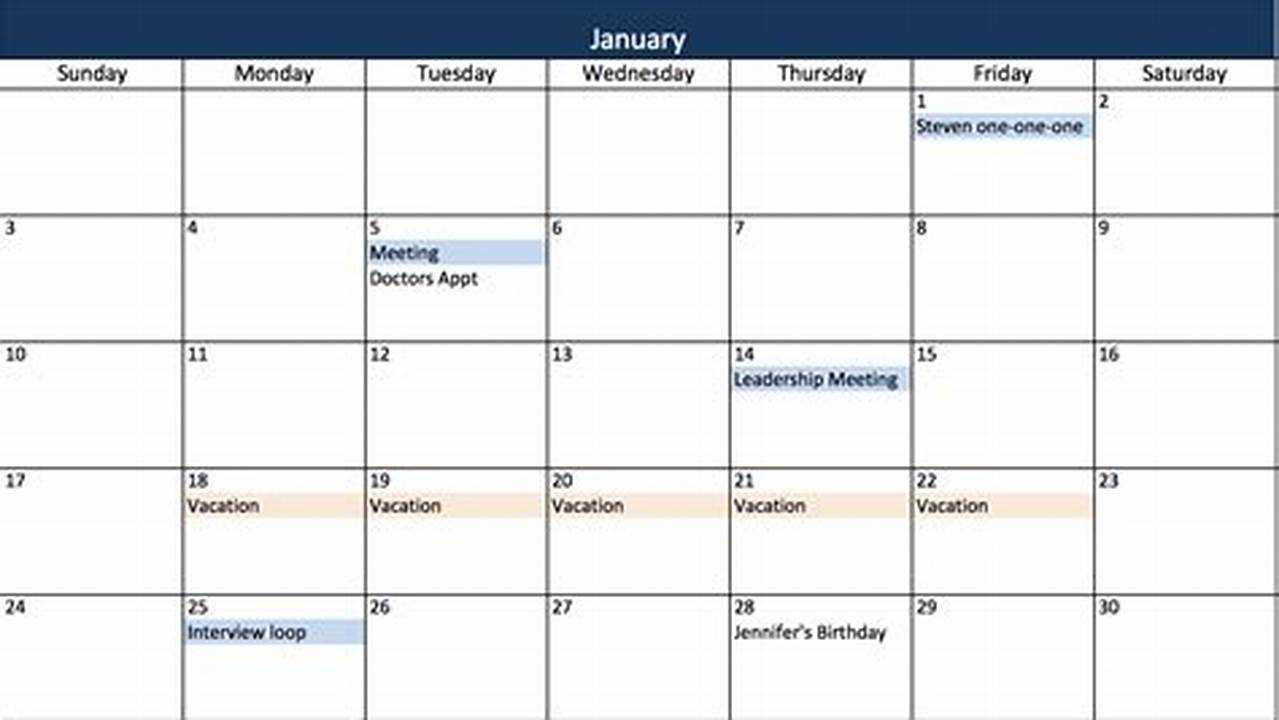 2025 Calendar Excel File