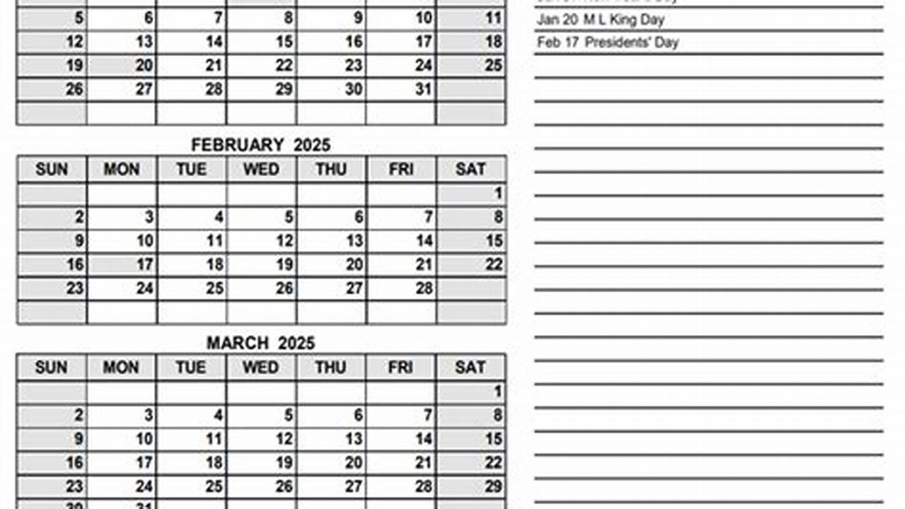 2025 Calendar Pdf With Notes App