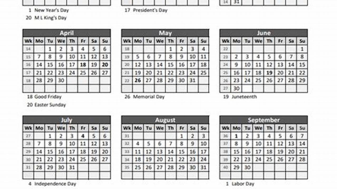 2025 Calendar With Week Numbers Excel Pdf Free Download