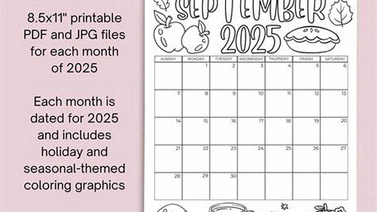 2025 Colorable Printable Calendar