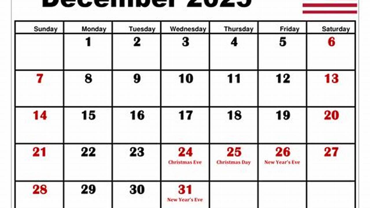 2025 December Calendar With Holidays Homework Help