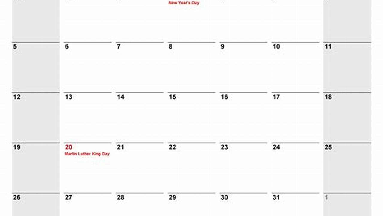 2025 January Calendar Excel Documents Format Download