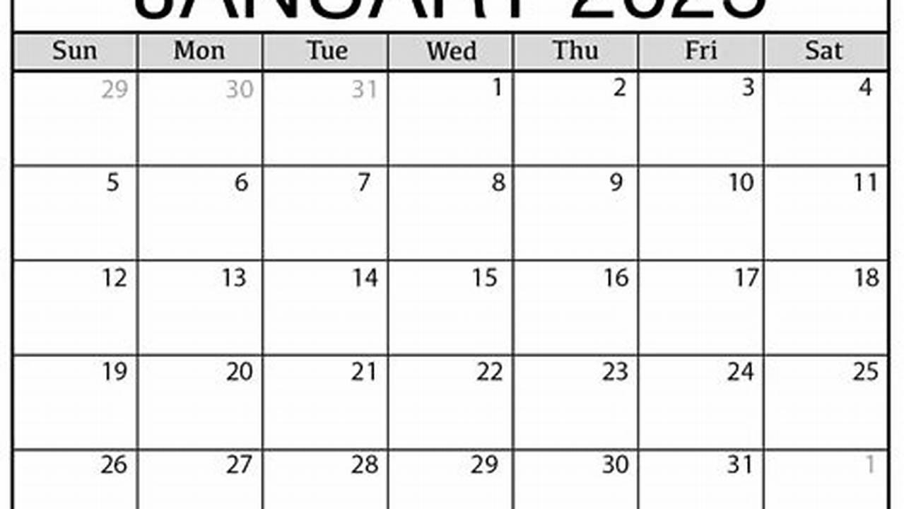 2025 January Calendar Excel Format Factory