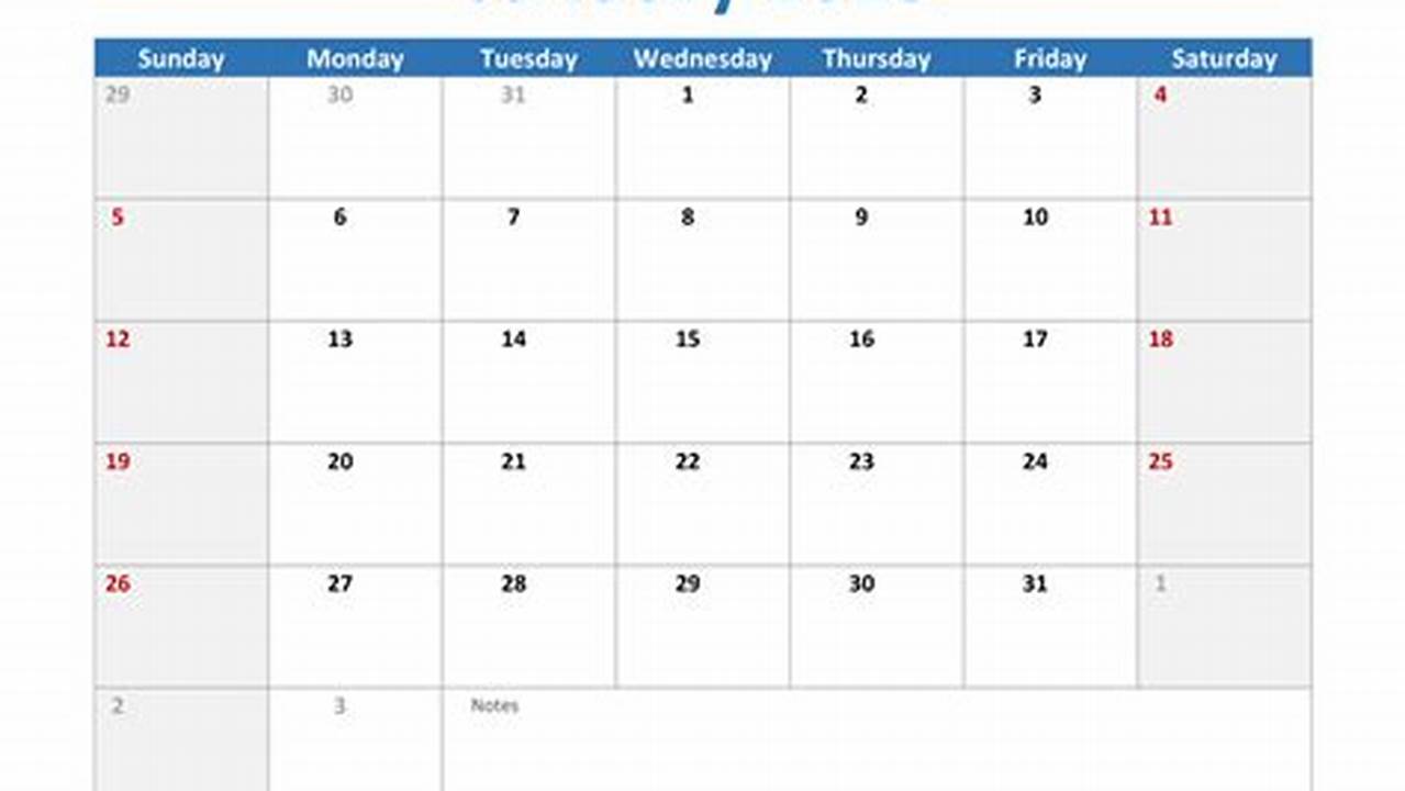 2025 January Calendar Excel Pdf Fillable Template