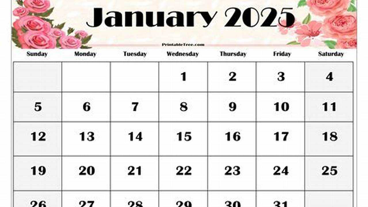 2025 January Calendar Printable Free Pdf Filetype Xls File