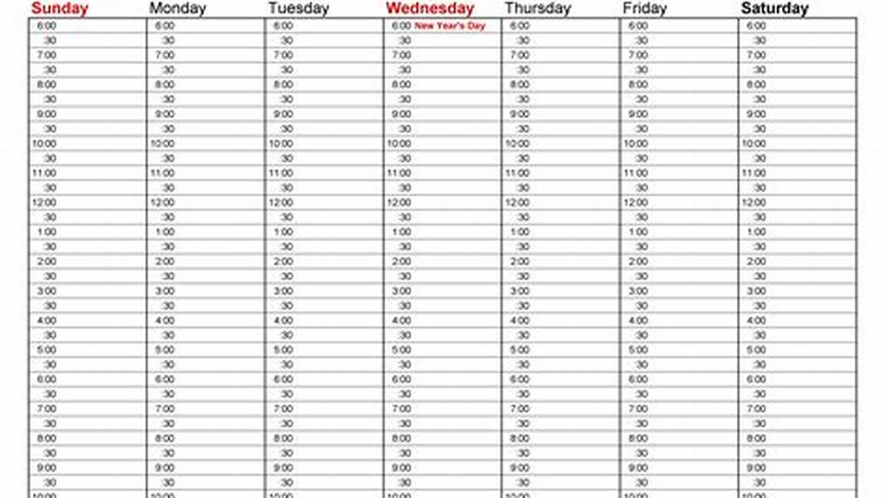 2025 Weekly Calendar Printable Excel Format
