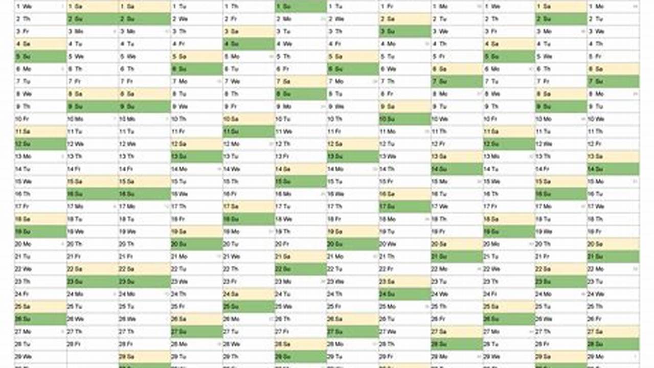 2025 Weeks Calendar Excel Format 2025