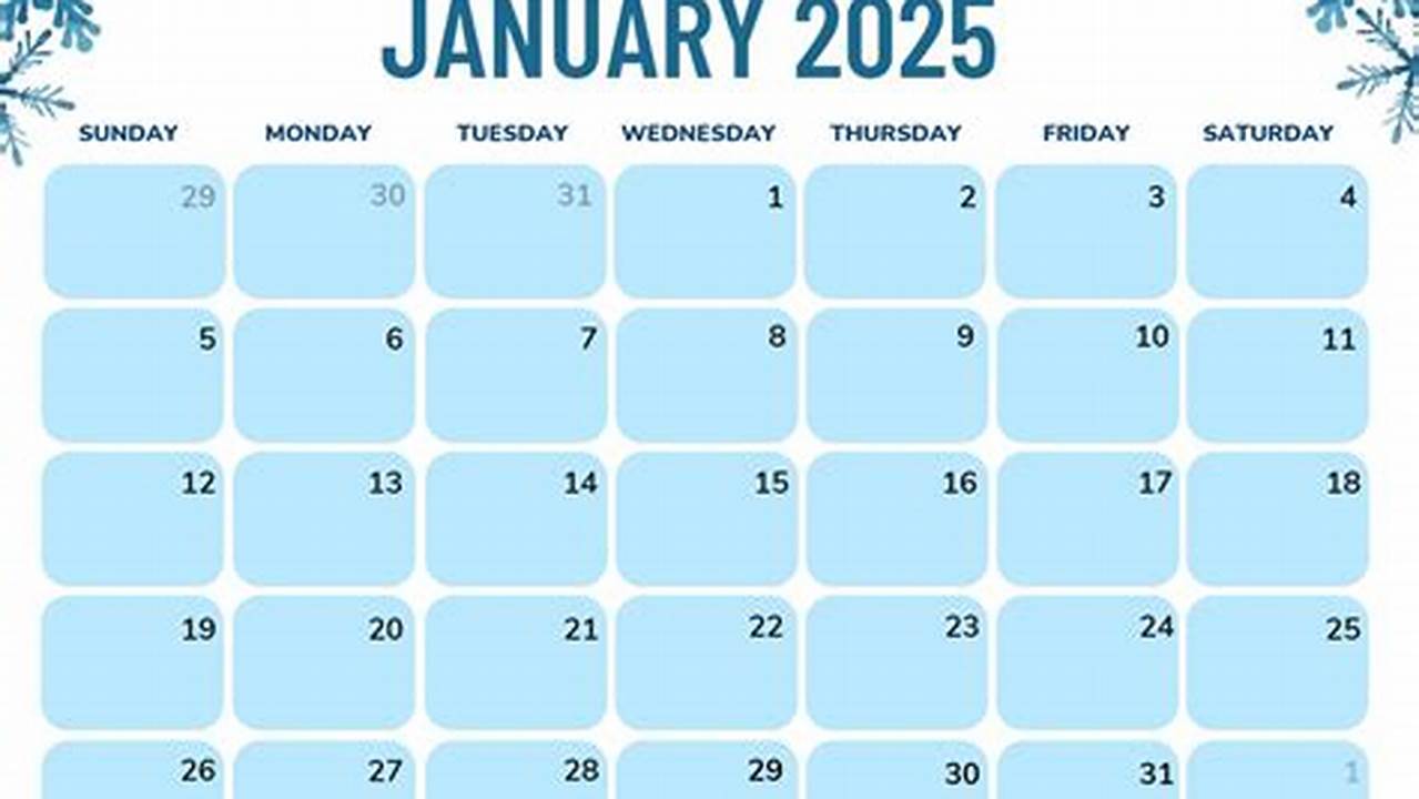2025 January Calendar To Print Without Signing In Excel