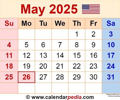 2025 May Calendar