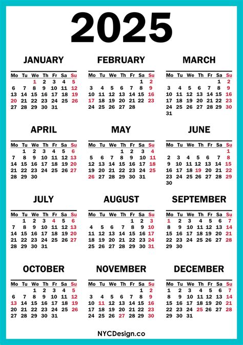 2025 Printable Calendar With Holidays