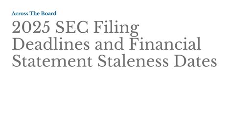 2025 Sec Filing Deadline Calendar 