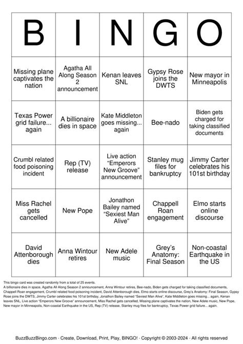 2025 Bingo
