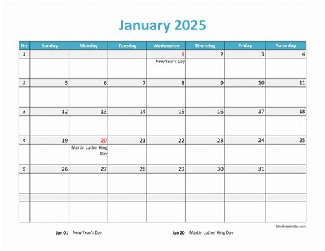 2025 Calendar In Excel