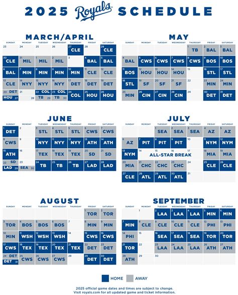 2025 Royals Schedule Printable