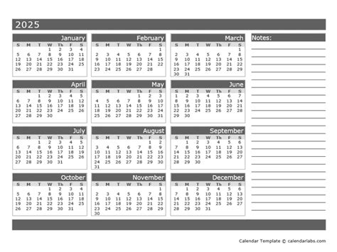 2025 12 Month Calendar On One Page Excel File Lina Wannax