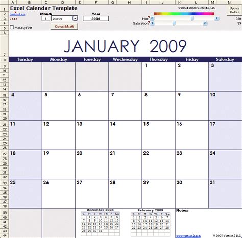 2025 Calendar Template Excel Etsy