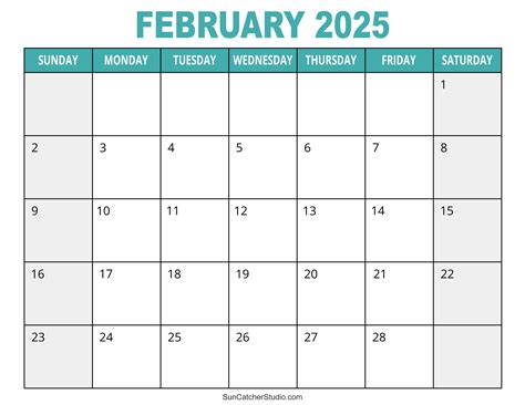 February 2025 Calendar 49782653 Vector Art at Vecteezy