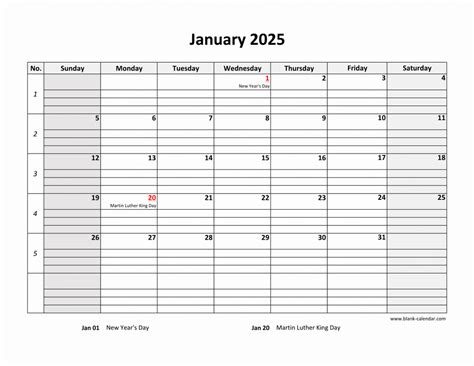 2025 January Calendar With Grid Lines For Writing Skills And Abilities Bryson Carters