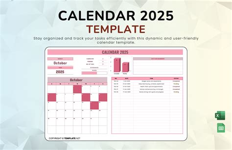 Digital Monthly Calendar 2024 2025 Google Sheets Task Planner