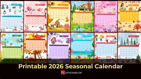 2026 Calendar Printable For Kids
