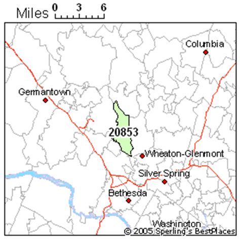20853 Zip Code Map