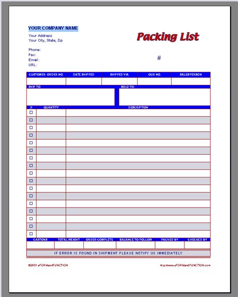 21+ Free Packing List Template - Word Excel Formats
