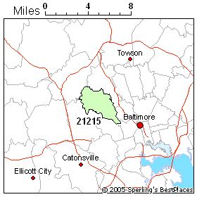 21215 Zip Code Map