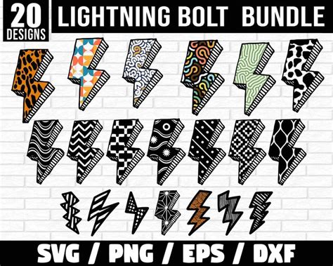 Download 216  Simple Lightning Pattern Bundle Design Pictures Files for Cricut