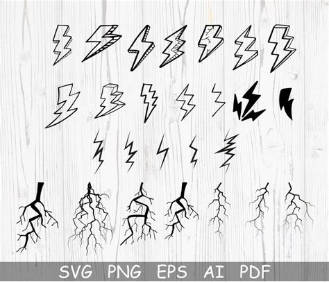Download 216  Simple Lightning Pattern Bundle Design Pictures Silhouette DXF Files