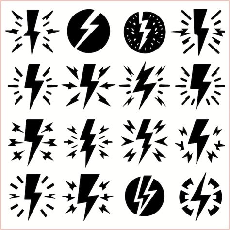 Download 216  Simple Lightning Pattern Bundle Design Pictures Silhouette Free PSD Mockups