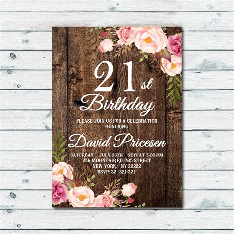 21 Birthday Invitation Templates • Business Template Ideas