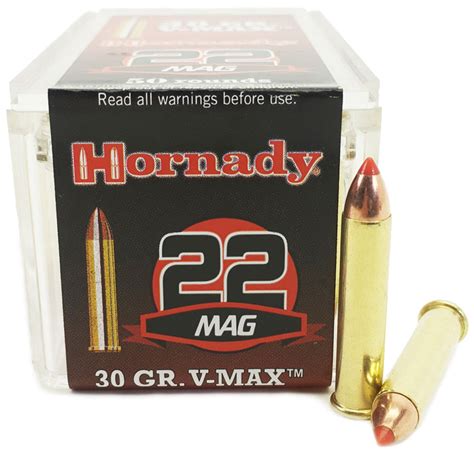 22 Magnum Hornady 30 Grain V-max Ammo For Sale