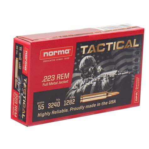 223 Remington 55gr FMJ Norma USA Tac-223 20157442 Velocity Test