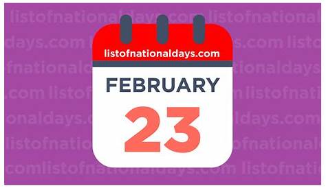 February 23 Calendar Date Design Stock Illustration