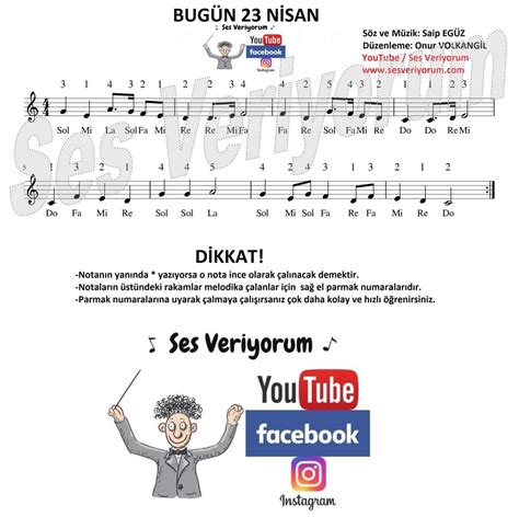 23 nisan şarkısı melodika notaları