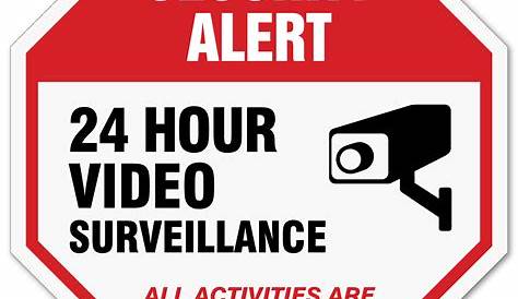 Warning Security Cameras in Use 24 Hour Video Surveillance
