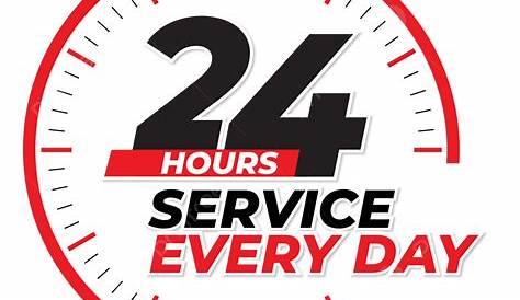 24 Hour Service Vector Design With Telephone Illustration