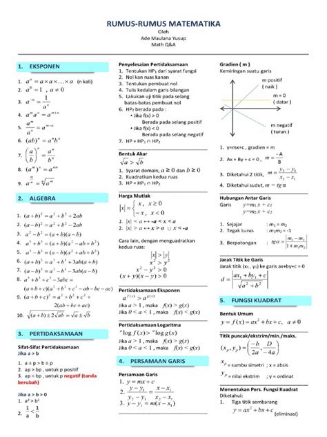 24+ Rumus Dasar Matematika Simpel