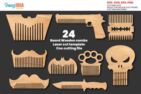 Download 24 Hair Combs Bundle, Comb Plans Cnc... Commercial Use DXF Files