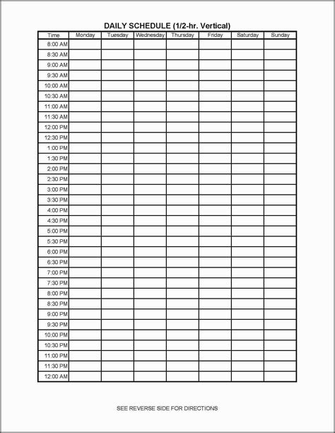 24 Hour Planner Template