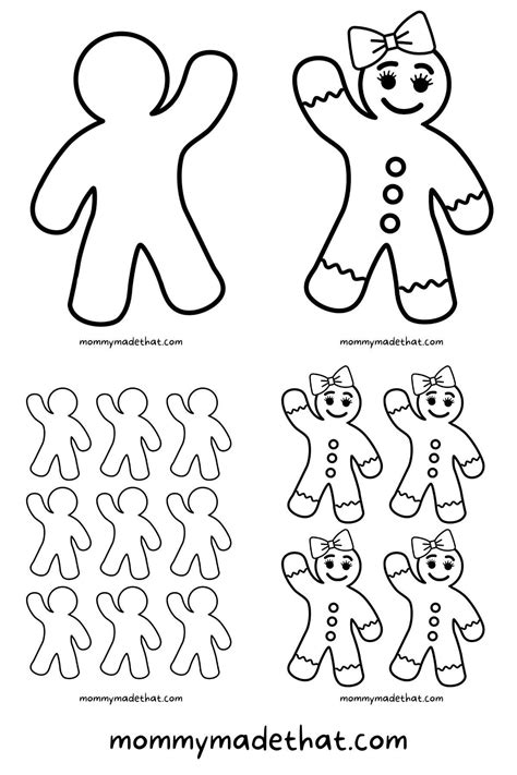 24 Gingerbread Men Printable