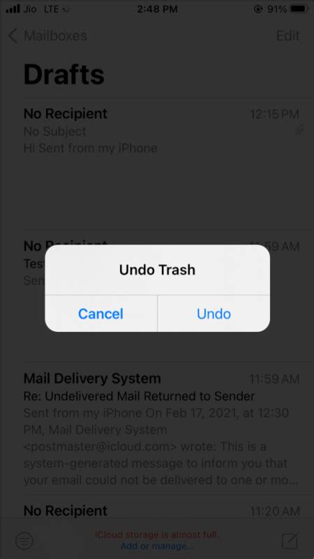 24. Shake iPhone to undo trash